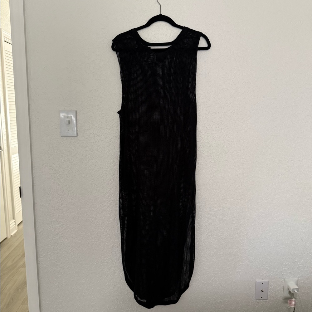 Black Sleeveless Mesh Dress/Tunic